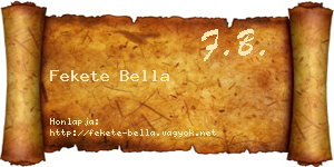 Fekete Bella névjegykártya
