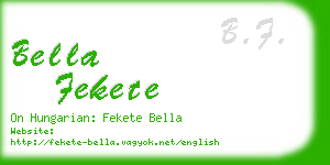 bella fekete business card